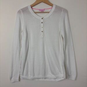Lilly Pulitzer Womens Pull Over Sweater SZ Medium White Preppy Old Money Capsule